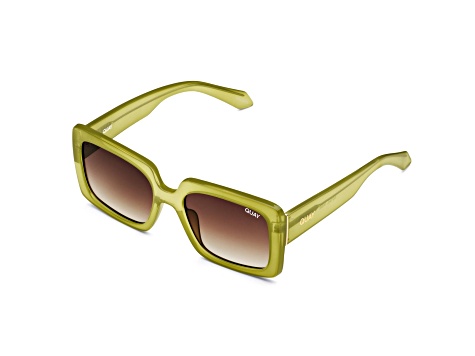 Quay Total Vibe Green Square Frame / Brown Lenses Sunglasses