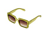 Quay Total Vibe Green Square Frame / Brown Lenses Sunglasses