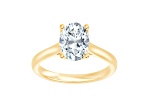 Certified White Lab-Grown Diamond F VS-SI 14K Yellow Gold Tulip Setting Solitaire Ring 2.10ctw