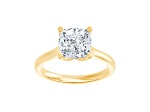 Certified White Lab-Grown Diamond F VS-SI 14K Yellow Gold Tulip Setting Solitaire Ring 3.10ctw