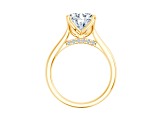 Certified White Lab-Grown Diamond F VS-SI 14K Yellow Gold Tulip Setting Solitaire Ring 4.10ctw
