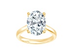 Certified White Lab-Grown Diamond F VS-SI 14K Yellow Gold Tulip Setting Solitaire Ring 5.10ctw