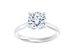 Certified White Lab-Grown Diamond F VS-SI 14K White Gold Tulip Setting Solitaire Ring 2.10ctw