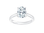 Certified White Lab-Grown Diamond F VS-SI 14K White Gold Tulip Setting Solitaire Ring 2.10ctw