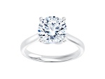 Certified White Lab-Grown Diamond F VS-SI 14K White Gold Tulip Setting Solitaire Ring 3.10ctw