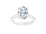 Certified White Lab-Grown Diamond F VS-SI 14K White Gold Tulip Setting Solitaire Ring 3.10ctw
