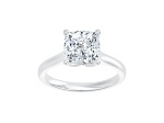 Certified White Lab-Grown Diamond F VS-SI 14K White Gold Tulip Setting Solitaire Ring 3.10ctw