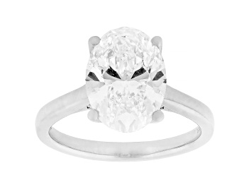 Picture of Certified White Lab-Grown Diamond F VS-SI 14K White Gold Tulip Setting Solitaire Ring 4.10ctw
