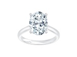 Certified White Lab-Grown Diamond F VS-SI 14K White Gold Tulip Setting Solitaire Ring 4.10ctw