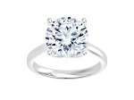 Certified White Lab-Grown Diamond F VS-SI 14K White Gold Tulip Setting Solitaire Ring 5.10ctw