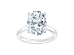 Certified White Lab-Grown Diamond F VS-SI 14K White Gold Tulip Setting Solitaire Ring 5.10ctw