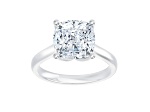 Certified White Lab-Grown Diamond F VS-SI 14K White Gold Tulip Setting Solitaire Ring 5.10ctw