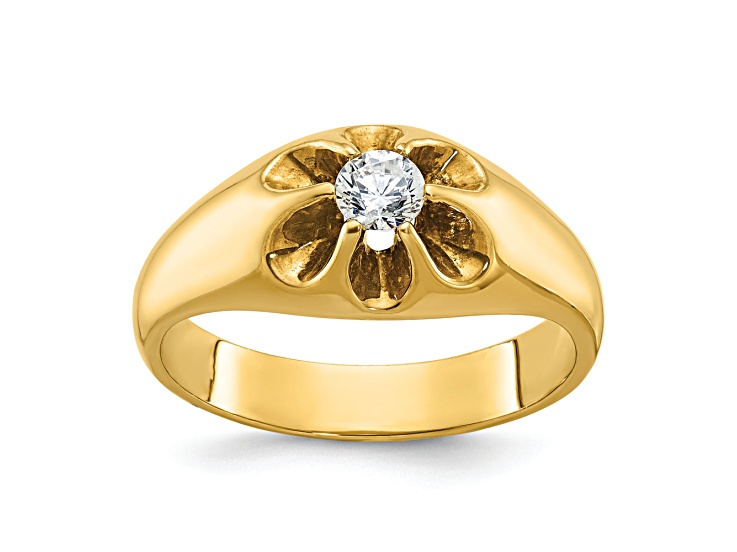 10K Yellow Gold Men's Diamond Ring 0.25ct