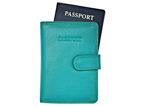 Teal Leather Passport Holder