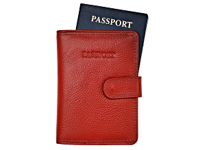 Red Leather Passport Holder