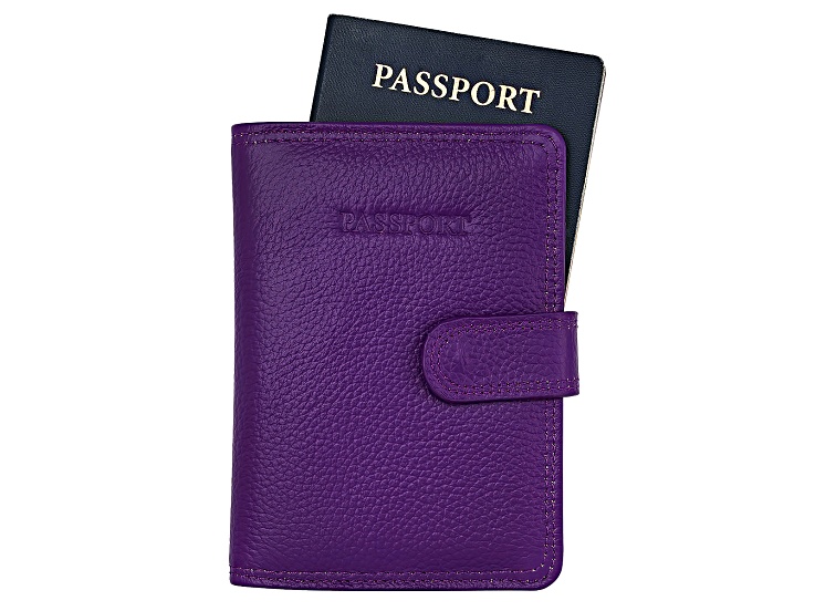 Purple Leather Notary Bag With Lock – 13.2" X 10" Zippered Cash & Document Storage Pouch With 2 Keys