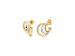 14K Yellow Gold Over Sterling Silver Two-Tone Triple Hoops