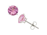 Lab Created Pink Sapphire 10K White Gold Stud Earrings 1.40ctw