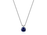 Blue Lab Created Sapphire Rhodium Over Sterling Silver Necklace 1.21ctw