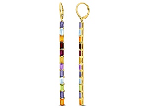 Multi Gem 14K Yellow Gold Earrings 7.82ctw