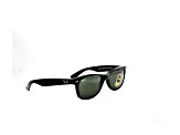 Ray-Ban New Wayfarer Classic Gloss Black / Green 55 mm Sunglasses RB2132 901L 55