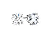 Lab Grown White Diamond 14K White Gold Stud Earrings VS1 Clarity E Color, IGI Certified 2ctw