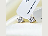 Lab Grown White Diamond 14K White Gold Stud Earrings VS1 Clarity E Color, IGI Certified 2ctw