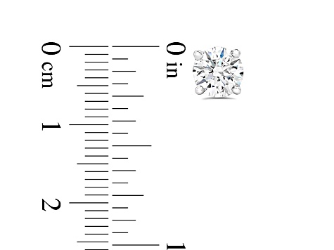 Lab Grown White Diamond 14K White Gold Stud Earrings VS1 Clarity E Color, IGI Certified 2ctw