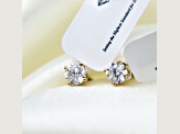 Lab Grown White Diamond 14K Yellow Gold Stud Earrings VS1 Clarity E Color, IGI Certified 2ctw