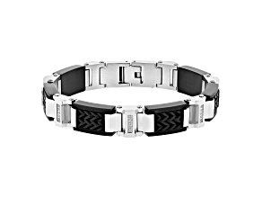 0.15CTW Diamond Two-Tone Stainless Steel Link Bracelet