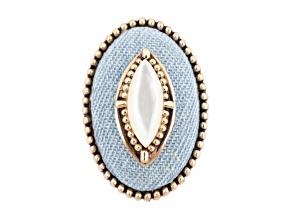 Barse Jewelry Denim Dreams White Mother of Pearl Golden Statement Ring