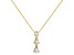 White Cubic Zirconia 14k Yellow Gold Pendant With Chain 0.20ctw