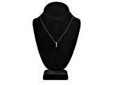 White Cubic Zirconia 14k Rose Gold Pendant With Chain 0.20ctw