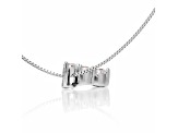 White Cubic Zirconia 14k White Gold Pendant With Chain 0.20ctw