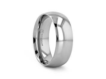 Picture of PETERSON Titanium Polished Finish Domed Men’s Wedding Band- 8mm