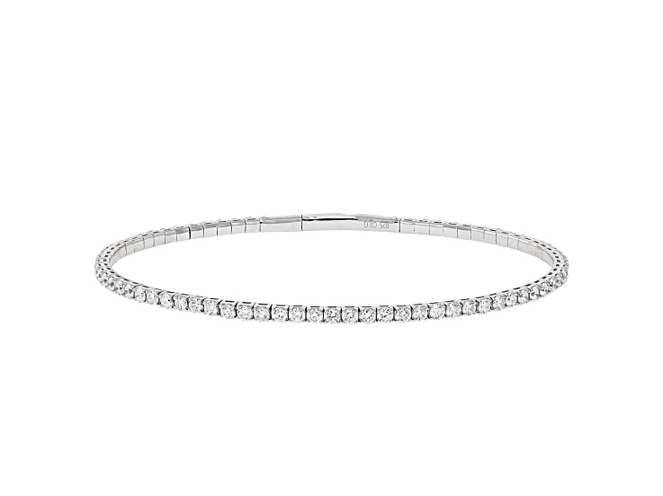 White Lab-Grown Diamond Rhodium Over Sterling Silver Flex