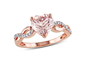 Morganite and Diamond 10K Rose Gold Ring 1.78ctw