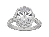 Judith Ripka 7.53ctw Oval and Round Bella Luce Diamond Simulant Rhodium Over Sterling Ring