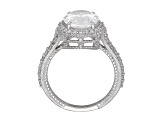 Judith Ripka 7.53ctw Oval and Round Bella Luce Diamond Simulant Rhodium Over Sterling Ring