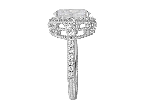 Judith Ripka 7.53ctw Oval and Round Bella Luce Diamond Simulant Rhodium Over Sterling Ring