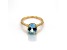Oval Sky Blue Topaz and Cubic Zirconia 14K Yellow Gold Over Sterling Silver Ring
