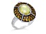 Judith Ripka 6.32ctw Multi Gemstone Rhodium Over Sterling Silver Ring