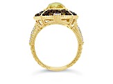 Judith Ripka 6.32ctw Multi Gemstone 14K Gold Clad Ring