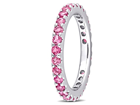 Pink Tourmaline 10K White Gold Ring 0.87ctw