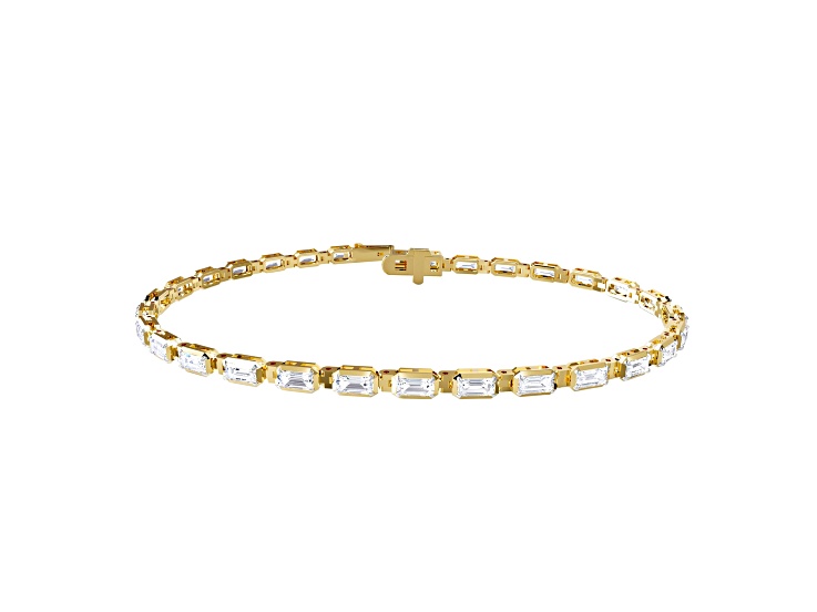 White Lab-Grown Diamond EF VVS-VS 14k Yellow Gold Tennis Bracelet 3.25ctw