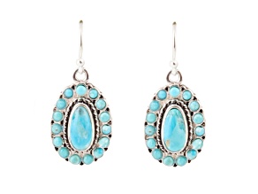 Barse Jewelry Little Sedona Blue Turquoise and Silver Drop Earrings