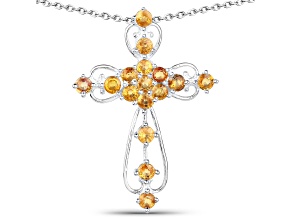 Yellow Sapphire Sterling Silver Pendant With Chain