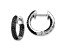 Rhodium Over 10k White Gold 1/2" 0.40ctw Black Diamond Hinged Hoop Earrings