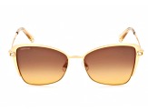 Swarovski Matte Deep Gold Tone Frame/Brown Gradient Sunglasses