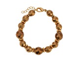Gold Tone Round Bronze Bead Bracelet
